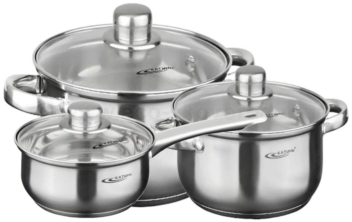 Набор посуды нержавеющая сталь, 3пр ГРЕТТА (1,6л +2,2л + 4,2л)