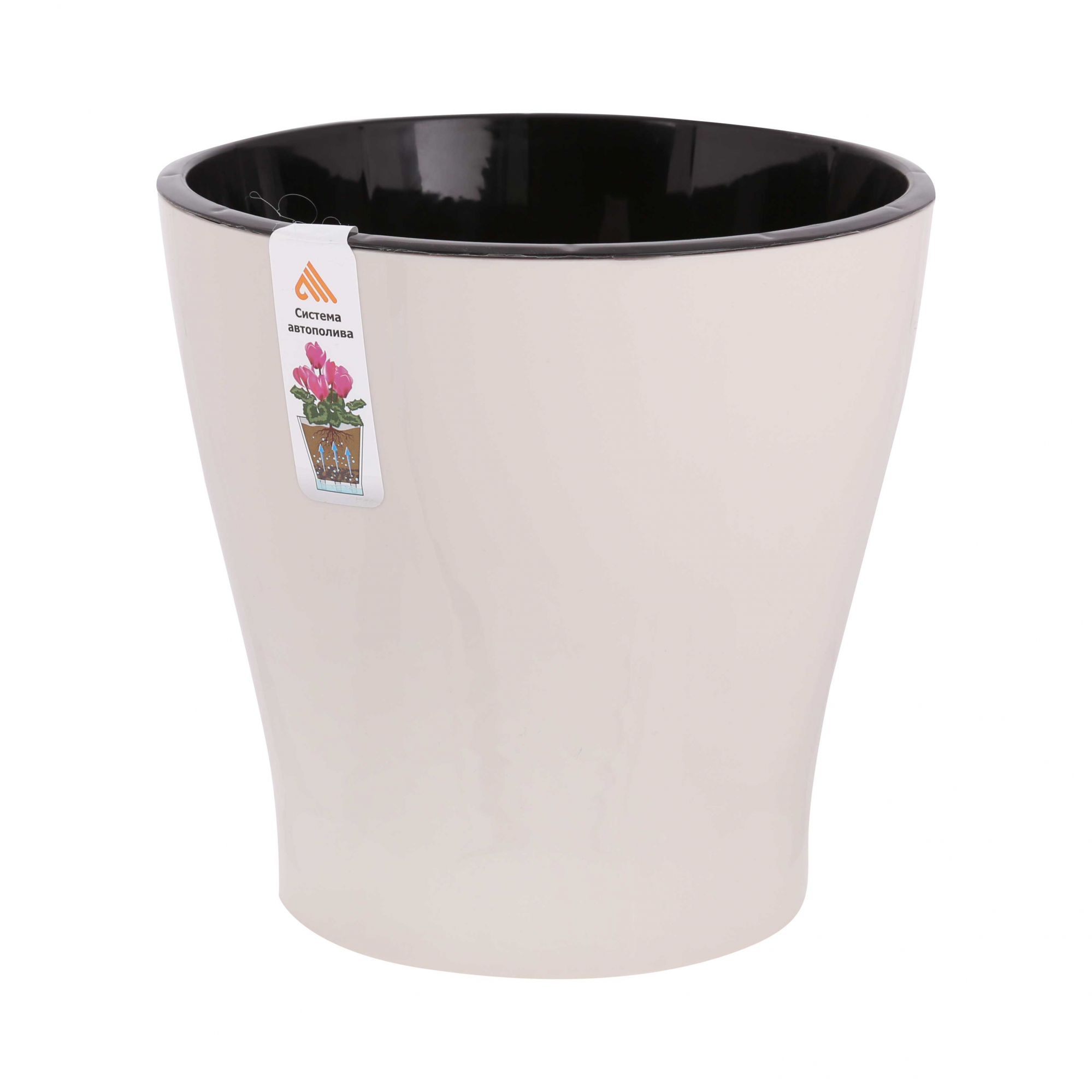 Горшок цв. "Лея" 3,6л двойной (с автополивом)(бежевый)