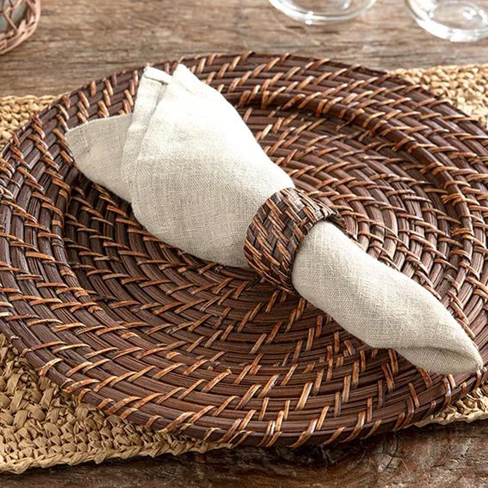 Кольцо для салфеток 5x5см, Aidan Коричневый, Ротанг