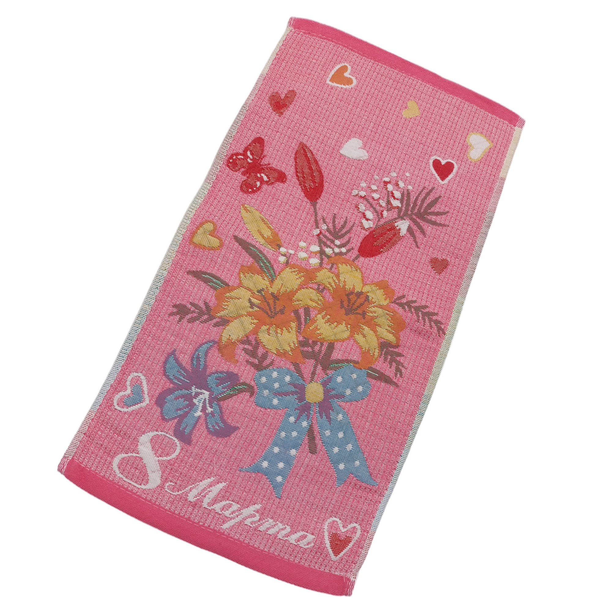 Полотенце 25х50см 8 Марта, стеганое, хлопок