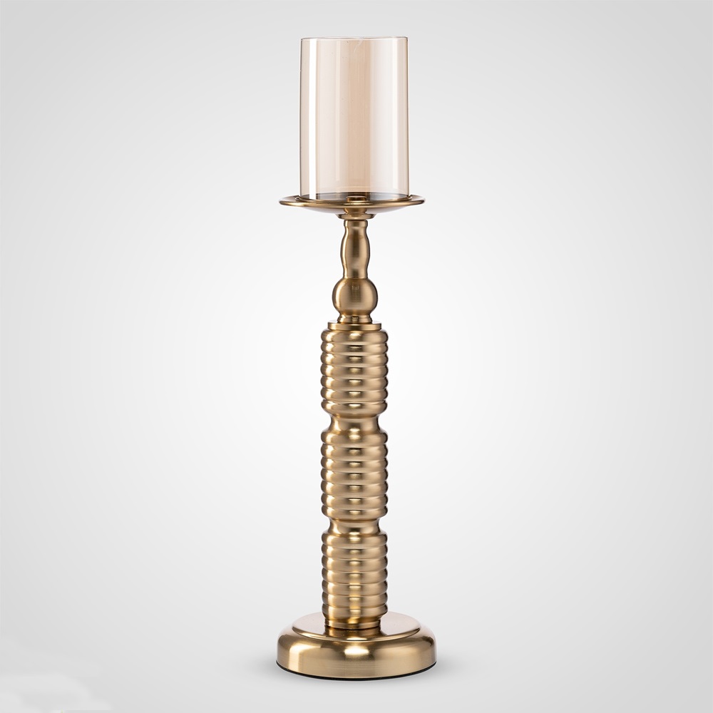 Подсвечник интерьерный металлический Золотистый 30см