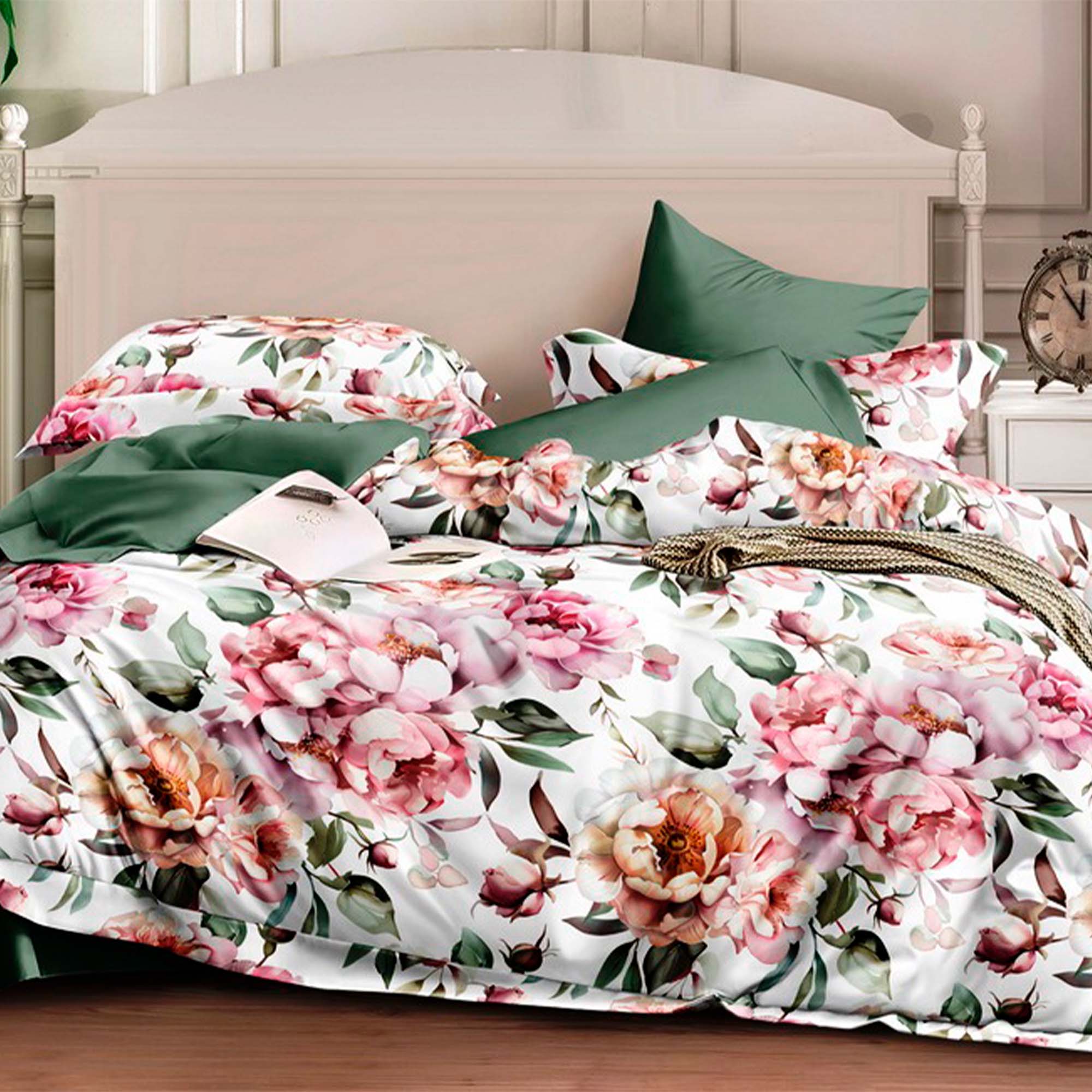 Комплект постельного белья 2,0 (70*70) ДомВелл Поплин Соловушка 6909 Пионы