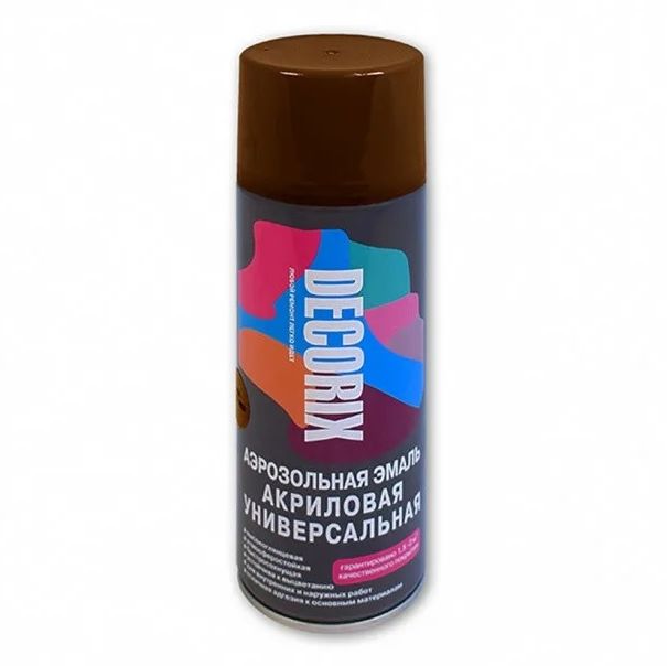 Эмаль аэроз. 520 универсальная DECORIX, коричневый матовый