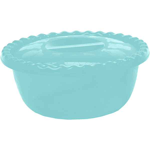 Миска 5,0л круглая с крышкой аквамарин