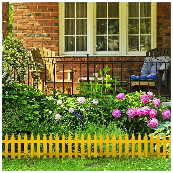 Забор декоративный № 1-желтый 35х300, 7 секций