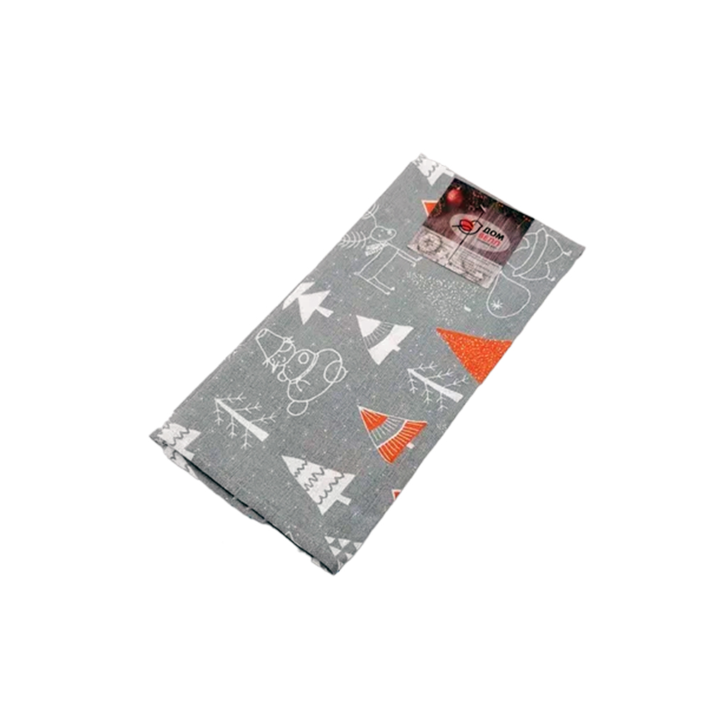 Полотенце из рогожки 50*75 ДомВелл 7376/1 Новогодний хоровод