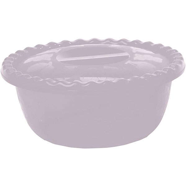 Миска 3,0л круглая с крышкой чайная роза