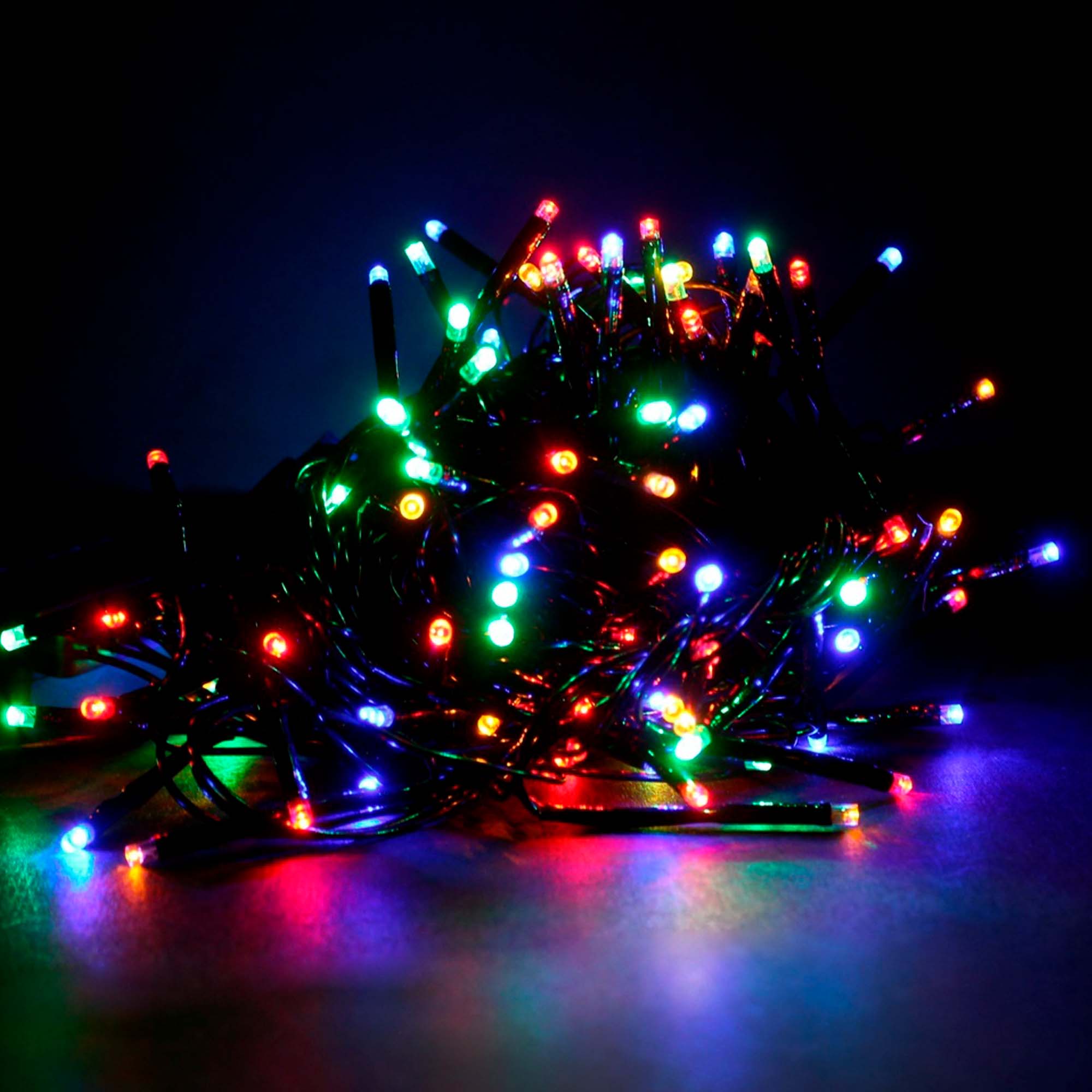 Гирлянда "Нить" 20м, темная нить, свечение мульти РД18300