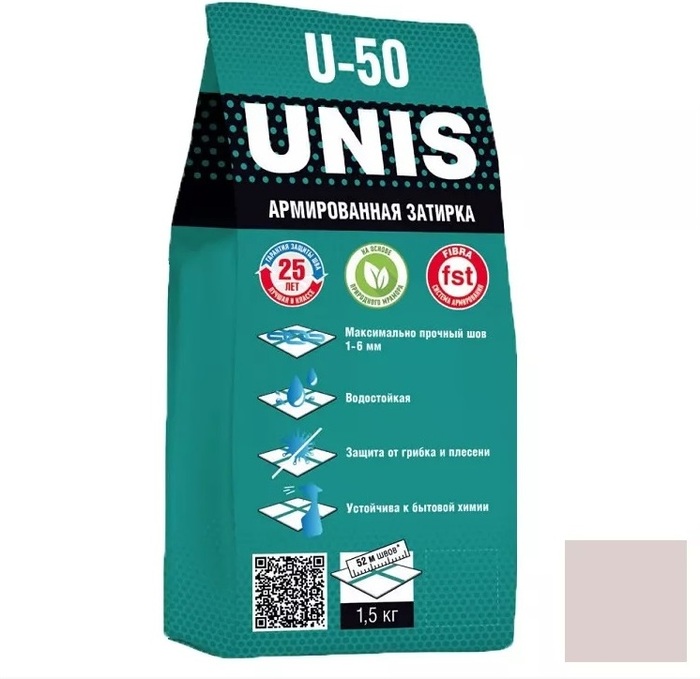 Затирка для швов Жемчужно-серая "Юнис" 1,5кг.U-50 С09