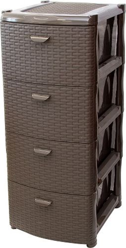 Комод 4 секции Ротанг коричневый