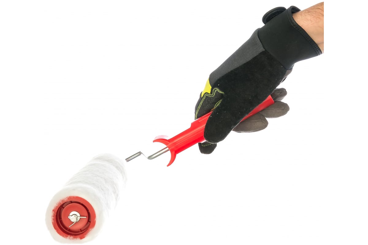 Валик "Искусственный мех", в сборе, 200мм, D-48мм, D ручки 6мм, крепление шплинтом, Сибртех