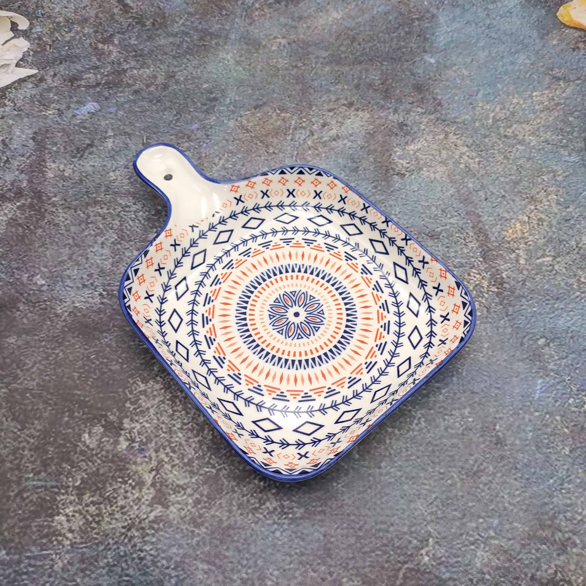 Блюдо 22см сервировочное фигурное, с узором РД84519