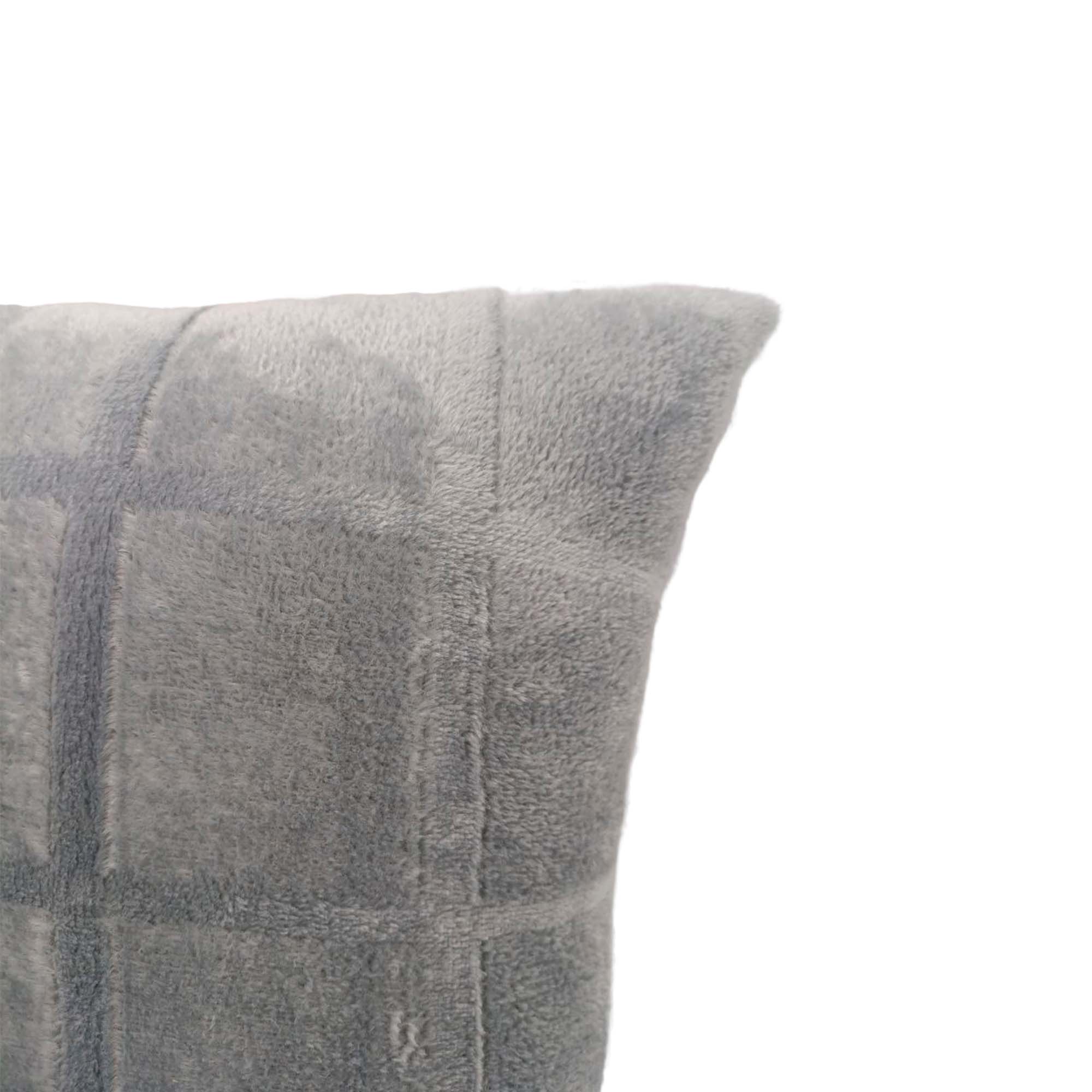 Подушка 40х40 ДомВелл фланель-холофайбер Клетка серая