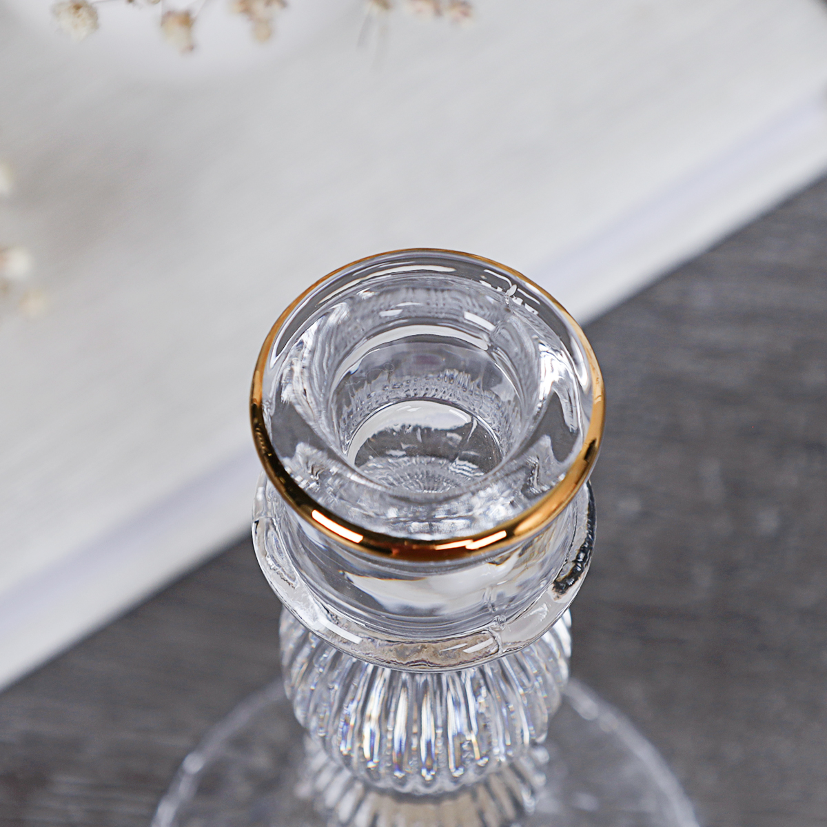 Подсвечник 15 см WS-016 золотой ободок