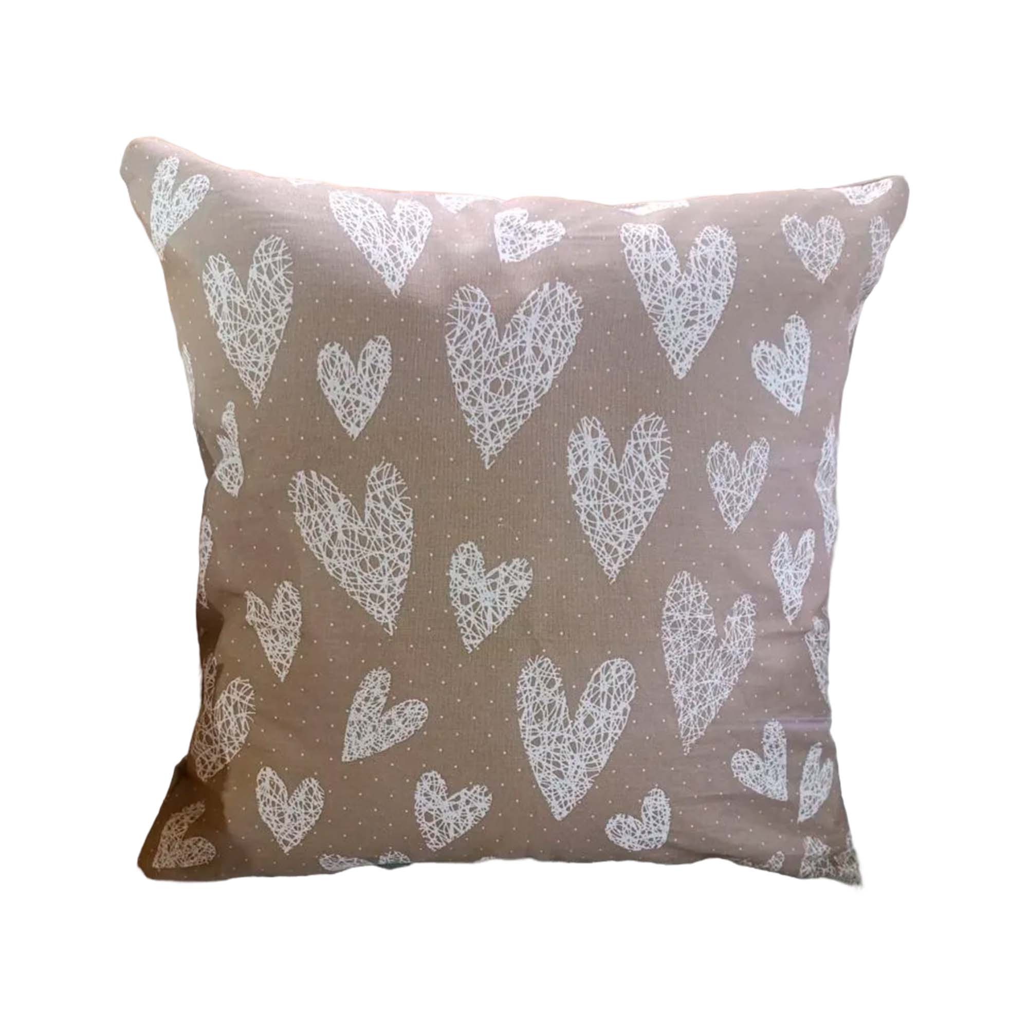 Наволочка декоративная 45х45 ДомВелл бязь 7295/34 Сердечки кофе