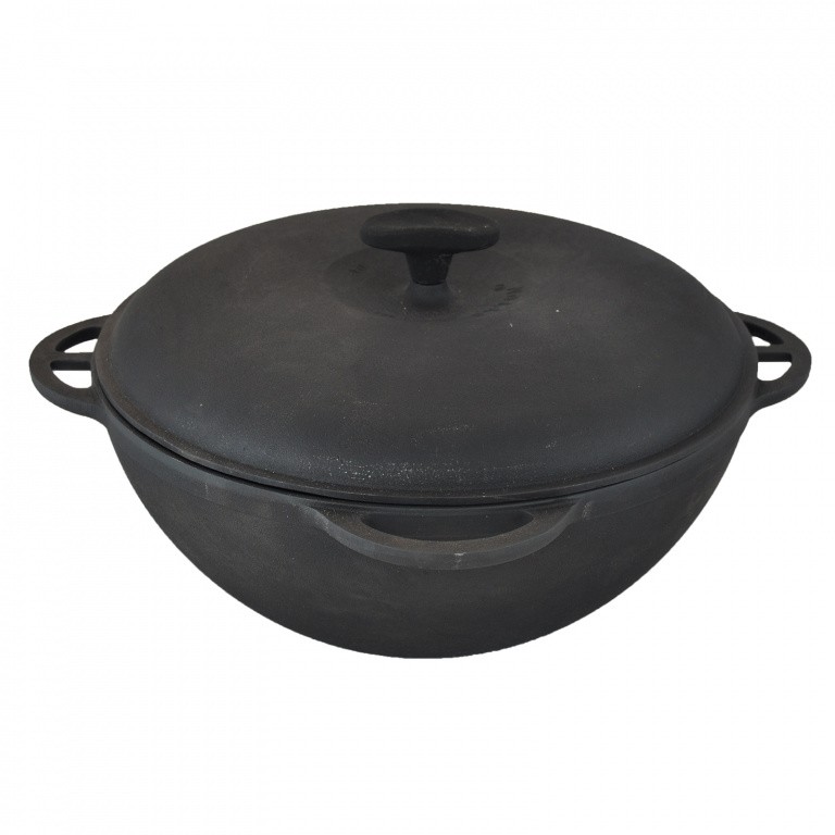 Казан  30л чугунный с крышкой (520)