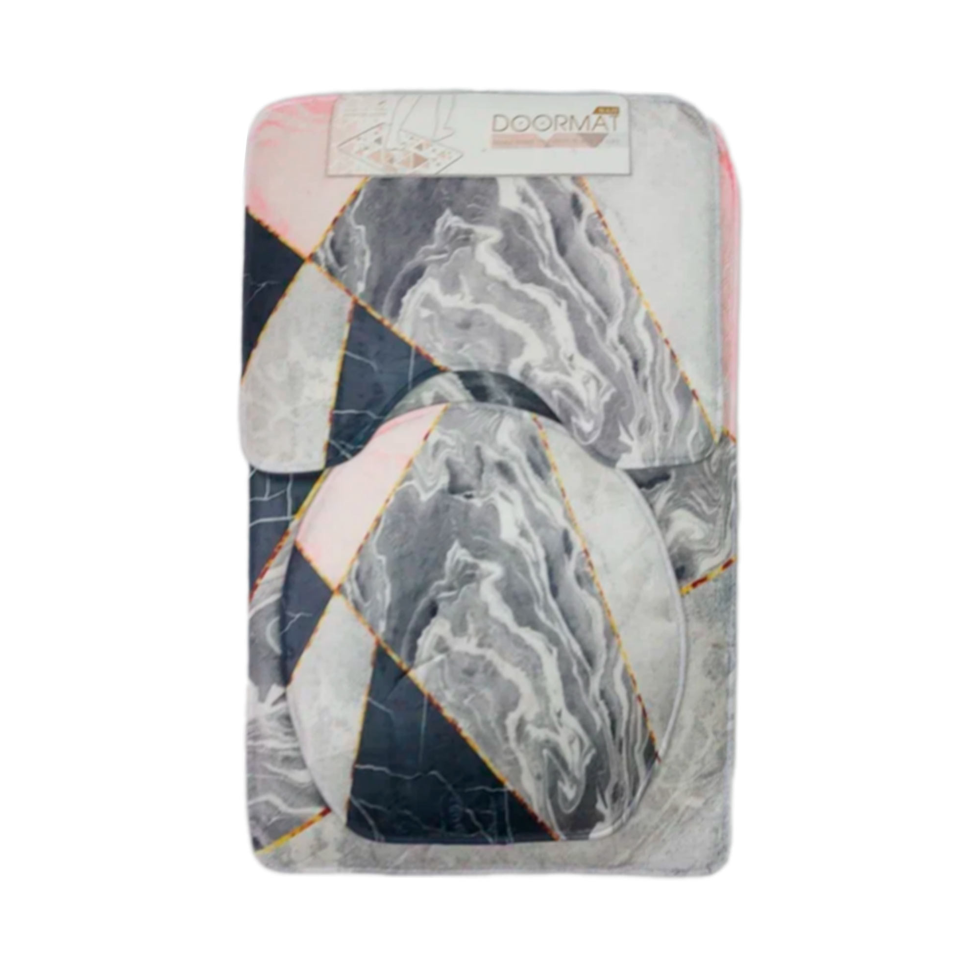 Набор ковриков для ванной 3шт,  50х80, 50х40, 45х40 Абстракция, велюр, кант РД68205