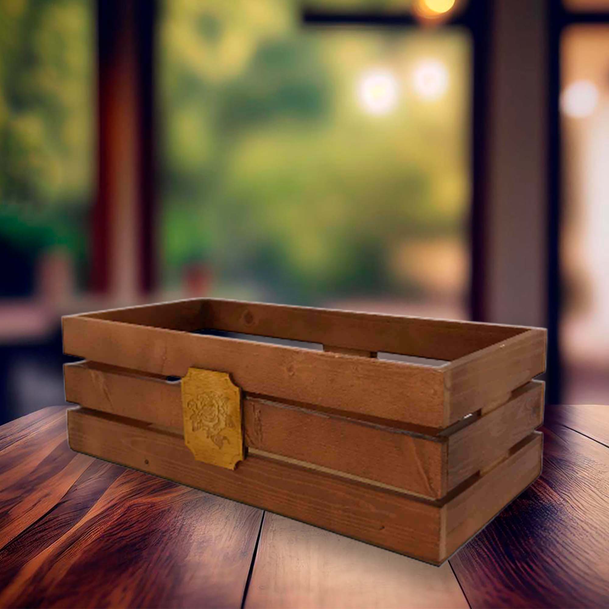 Ящик декоративный с двумя медальонами 40х20х13см ДомВуд Мокко Сосна С75/Д75