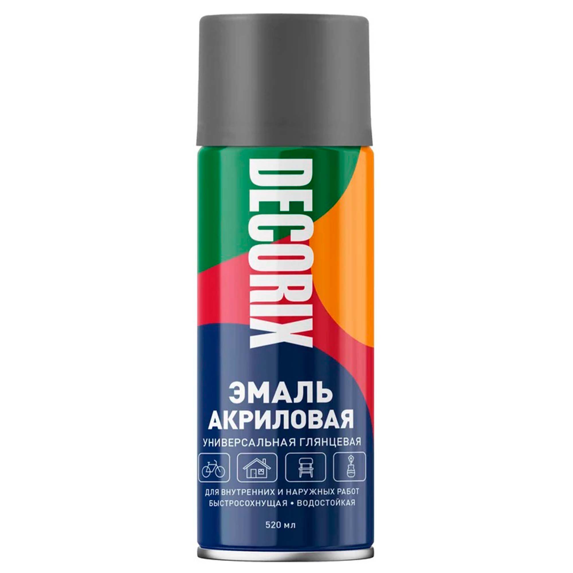 Эмаль аэроз. 520мл темно-серый универсал DECORIX (А28 dark grey)