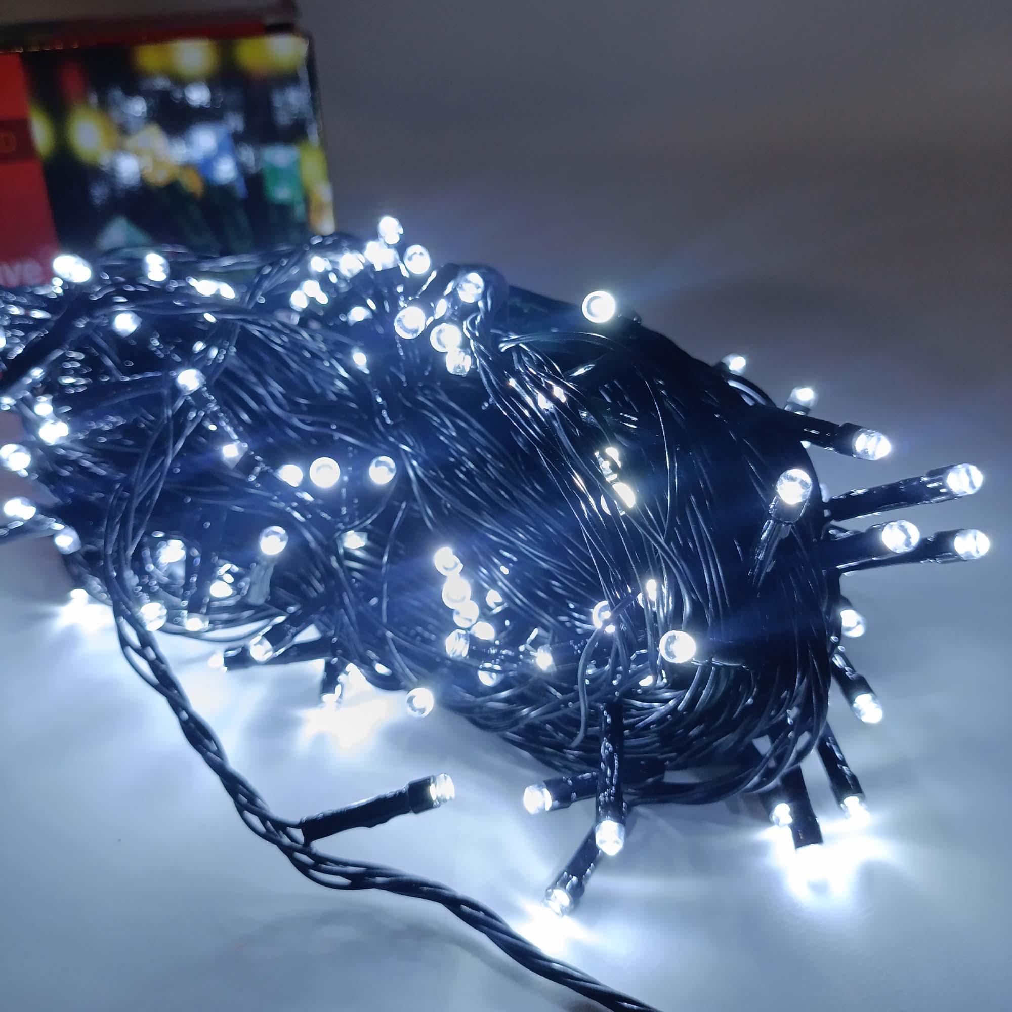 Гирлянда "Нить" 20м, темная нить,свечение белое холодное РД18317