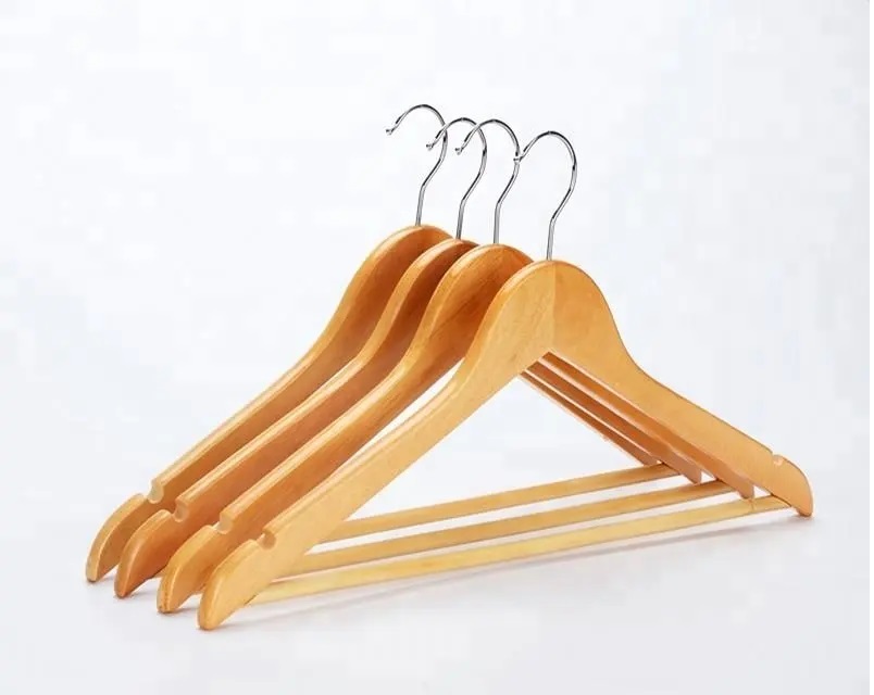 Набор вешалок для одежды 3шт. дерево, светлое дерево РД12652