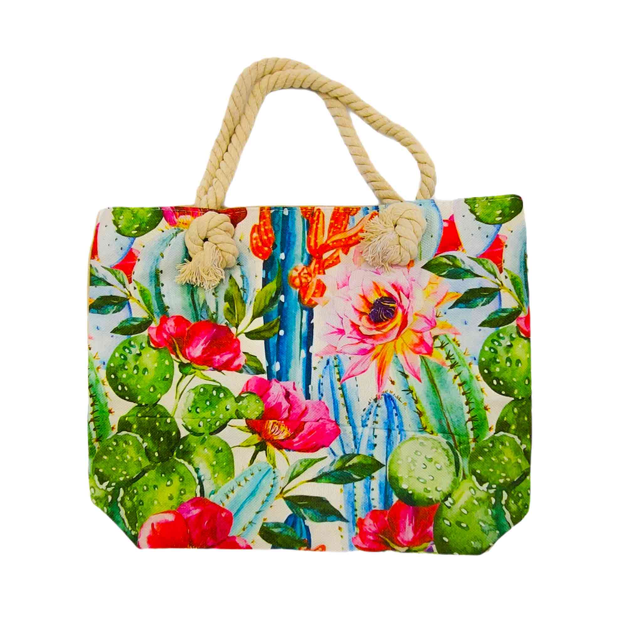 Сумка пляжная на молнии  46х37см РД53107 Цветы