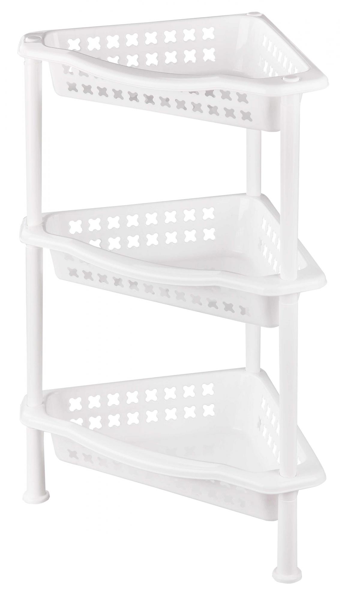 Этажерка 3 секции угловая (белый) 