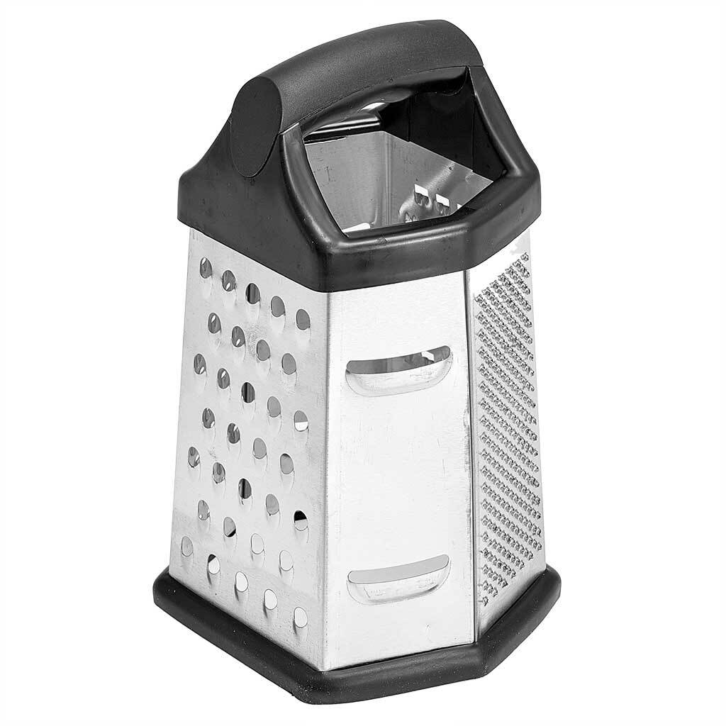 Терка 6 граней, 20см с пластиковой ручкой нерж.сталь