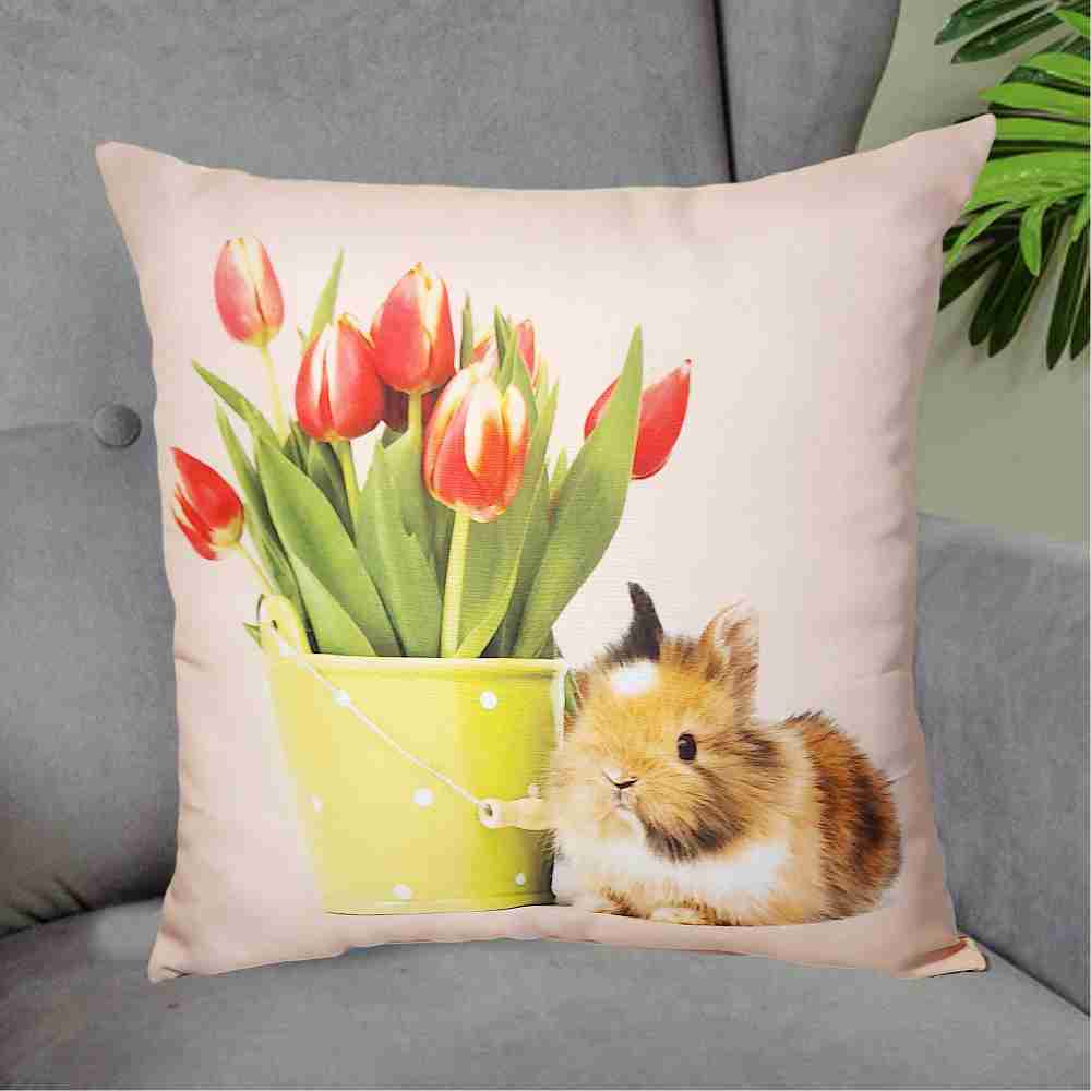 Подушка 40*40 ДомВелл габардин, поплин Тюльпаны