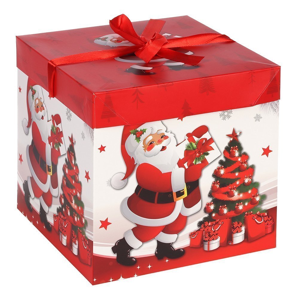Коробка подарочная 22x22x22 см складная 120-L Новый год  Коробка подарочная 22x22x22 см складная 120-L Новый год