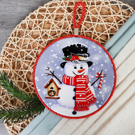 Подставка под горячее 16 см Снеговик КD004 новогодняя 