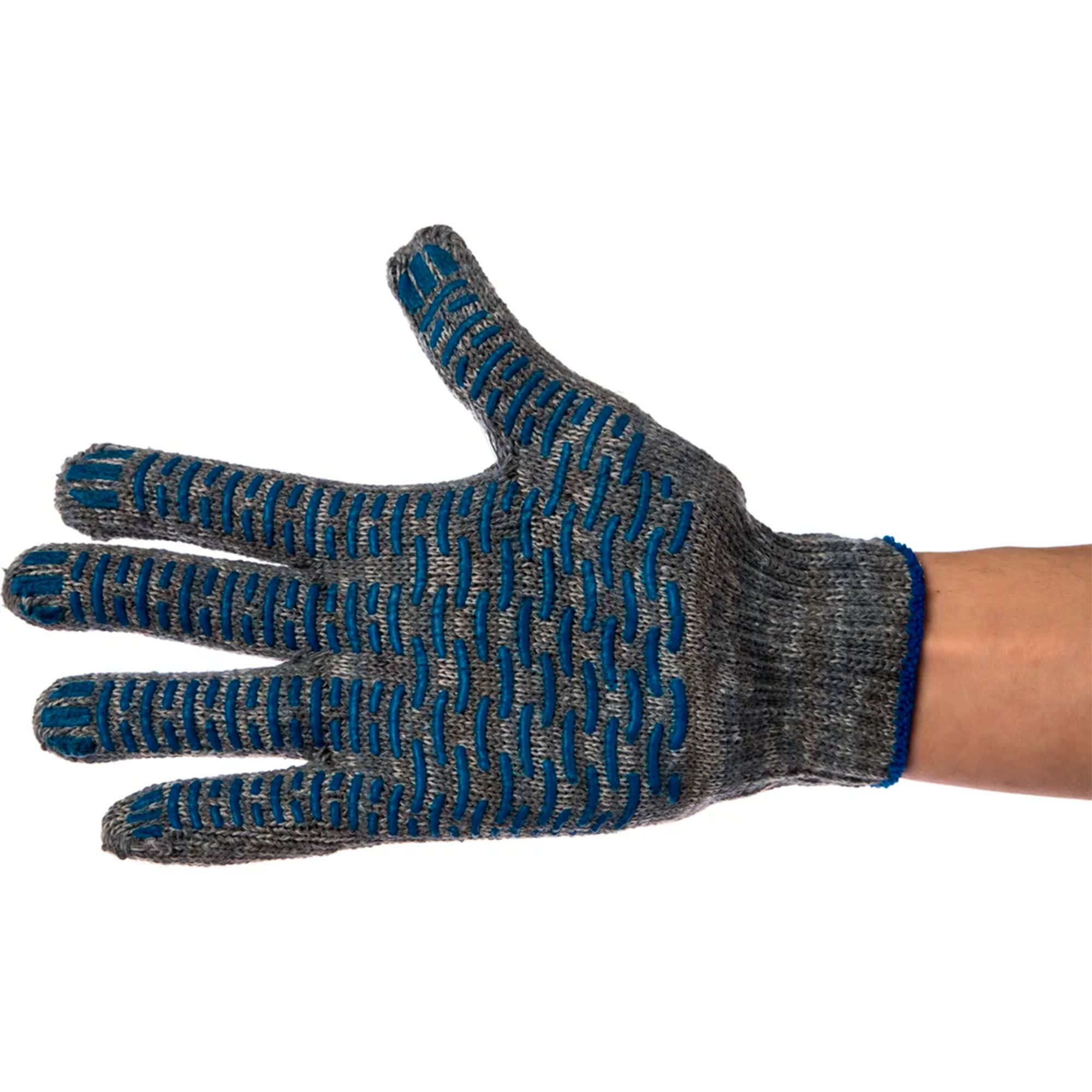 Перчатки рабочие трикотажные ПВХ-Волна 5/10 серые