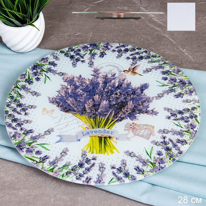 Блюдо для торта 28см крутящееся SL3011 DD132 В  белая коробка 712797