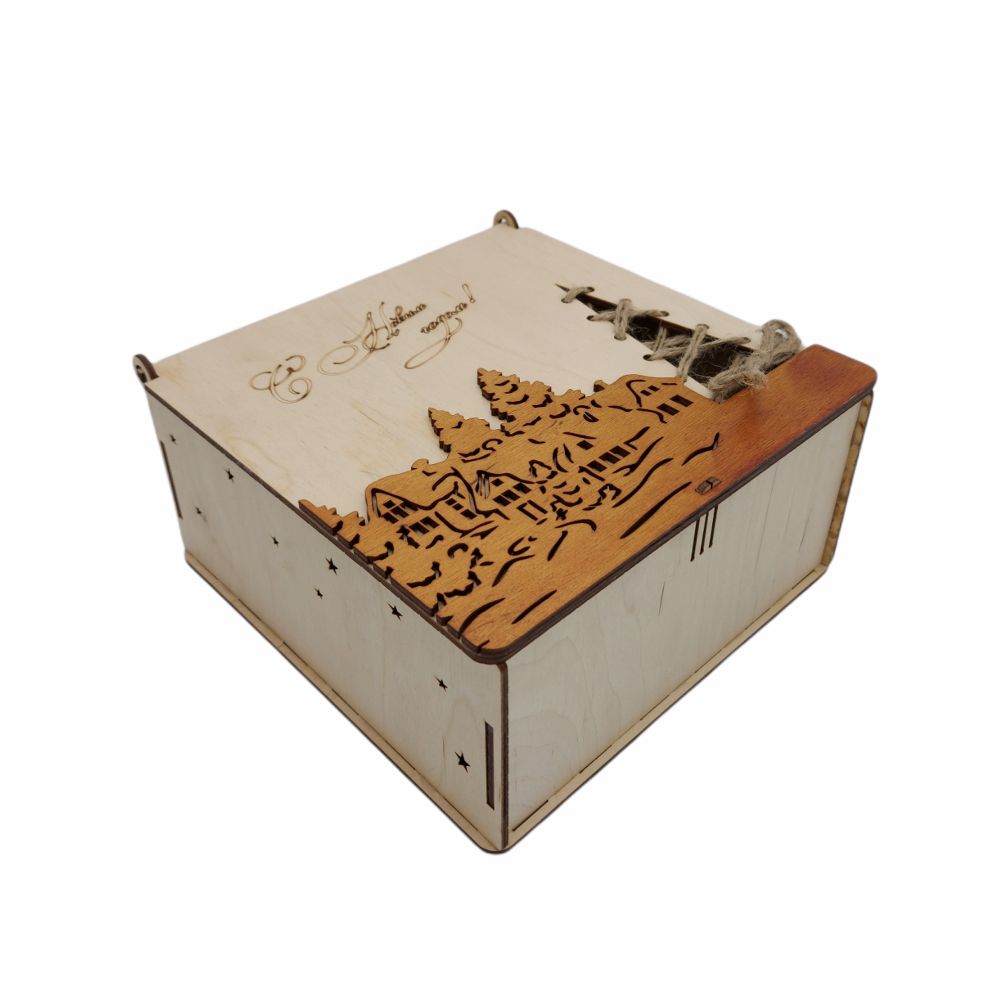 Коробка с декором НГ 22,2х22,5х11,5см ДомВуд Зимний пейзаж Экошпон Ф145/Д145 Коробка с декором НГ 22,2х22,5х11,5см ДомВуд Зимний пейзаж Экошпон Ф145/Д145