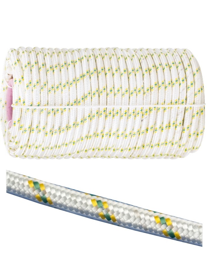 Фал 12мм 100м плетёный капроновый с серд., 24-прядный, Сибртех, цена за 1м