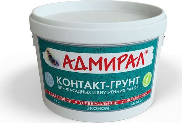 Грунтовка акриловая 3кг Контакт-грунт  ЭКОНОМ (бетон)(Адмирал) Грунтовка акриловая 3кг Контакт-грунт  ЭКОНОМ (бетон)(Адмирал)