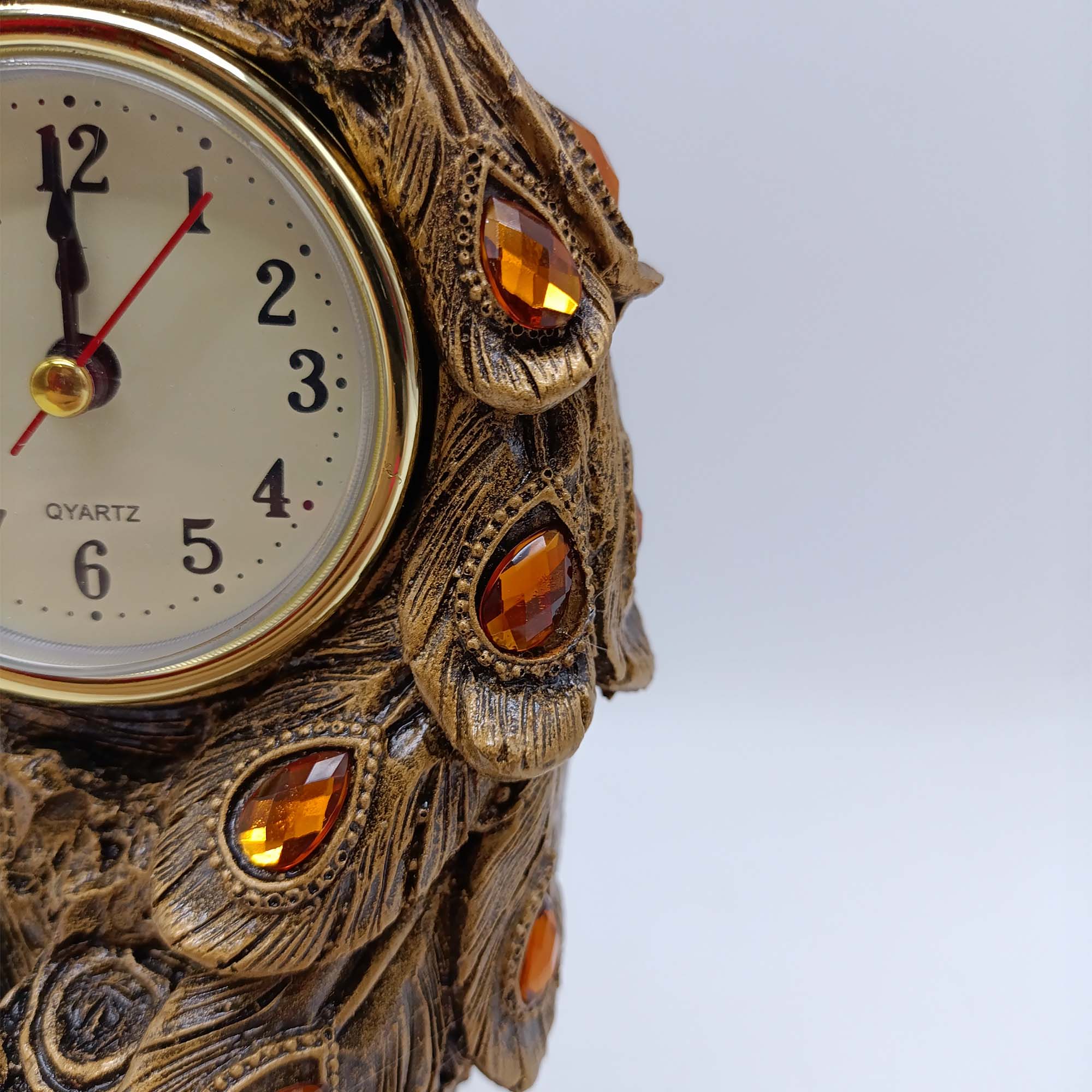 Часы декоративные настольные "Павлин" 10х24см  РД16658