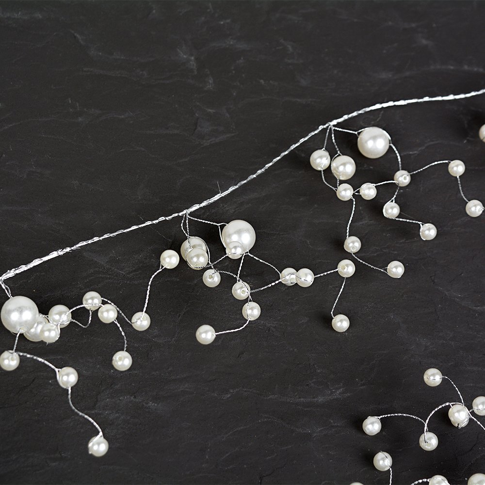 Цветок декоративный стеклярус 140см DM603-16 жемчуг