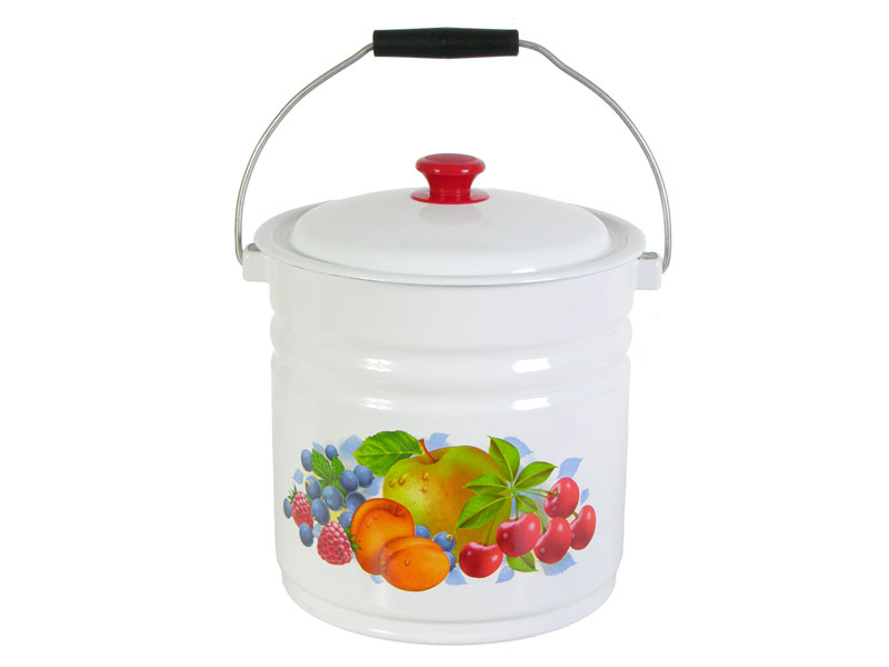 Ведро 12,0л эмал с/кр белое Керчь 