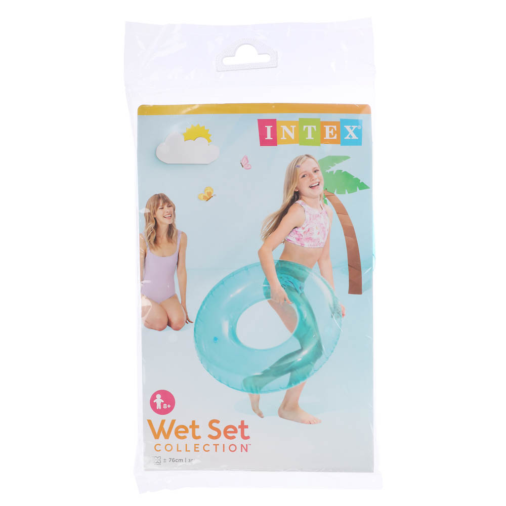 Круг надувной для плавания 76см "Прозрачный" до 40кг, от 8 лет, 3 цвета, уп.24