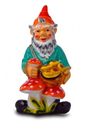 Фигурка садовая Гном с грибами высота 70см 