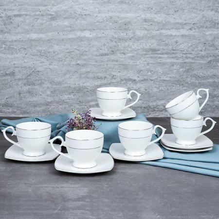 Набор чайный 12 предметов 260 мл на ножке GA2-12G костяной фарфор