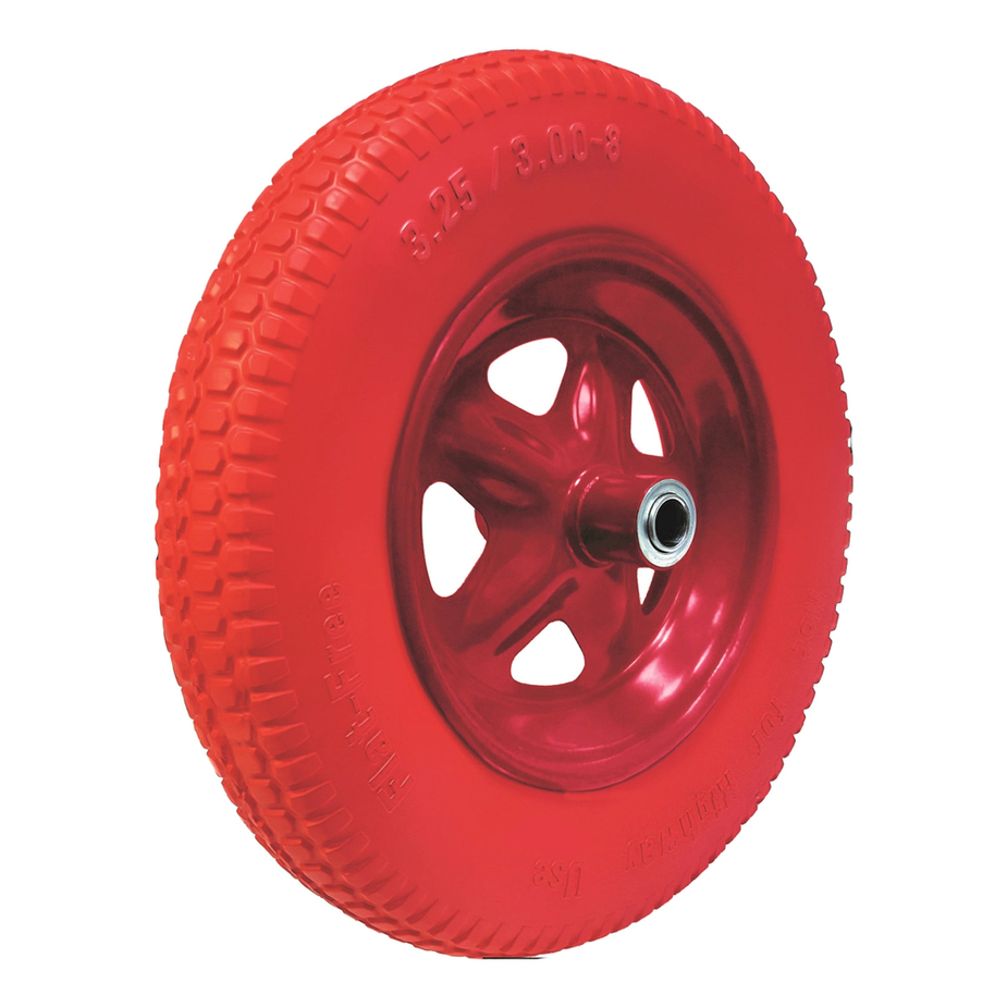 Колесо ПУ литое 3.25/3.00-8, с подшипником 16мм, для тачки 11204-1