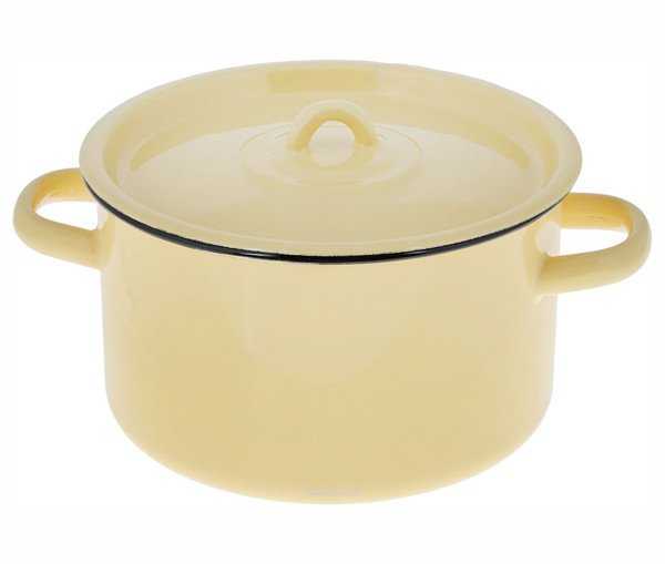 Кастрюля эмалированная сталь  4,5л, с крышкой, Стальэмаль 