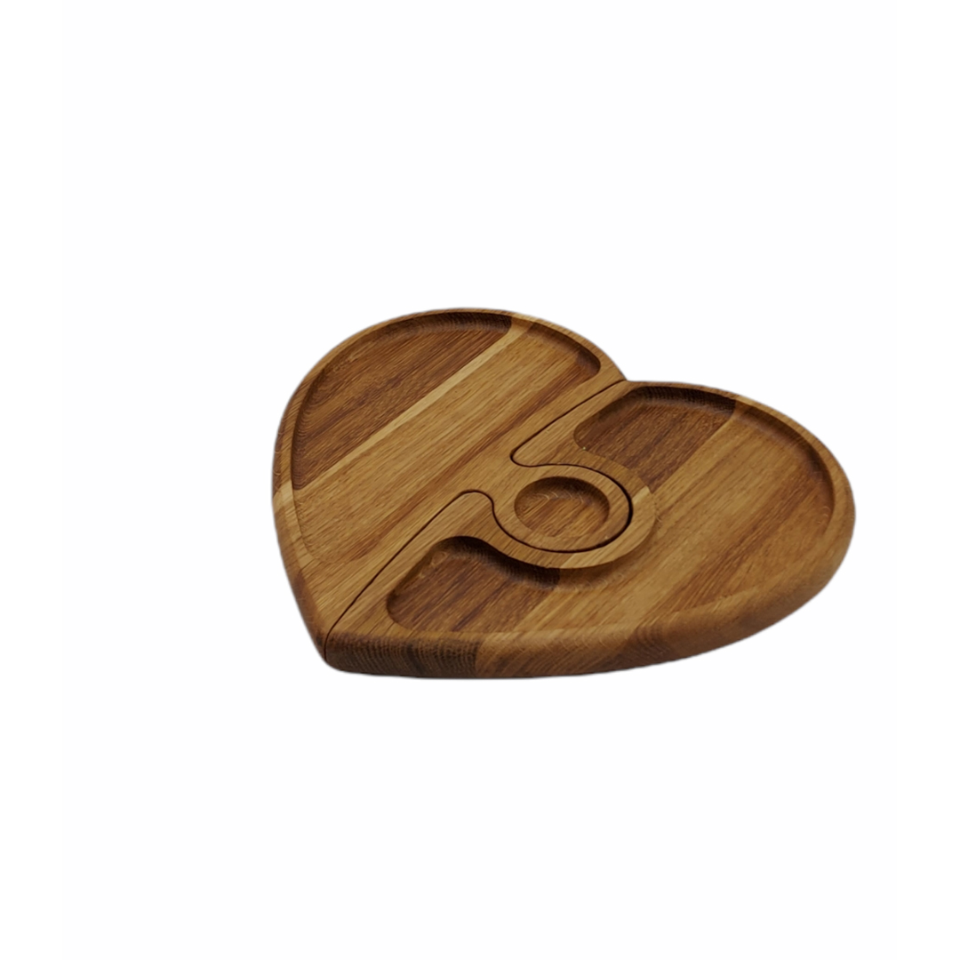 Менажница-подсвечник 27*24*2 ДомВуд Сердце Ясень Я243