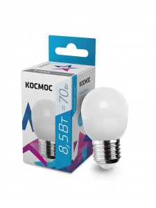 Лампа свд Космос шар  E27 8,5W (8W) (740lm) 4500K 4K матов. 82x45 LkecLED8.5wGL45E2745