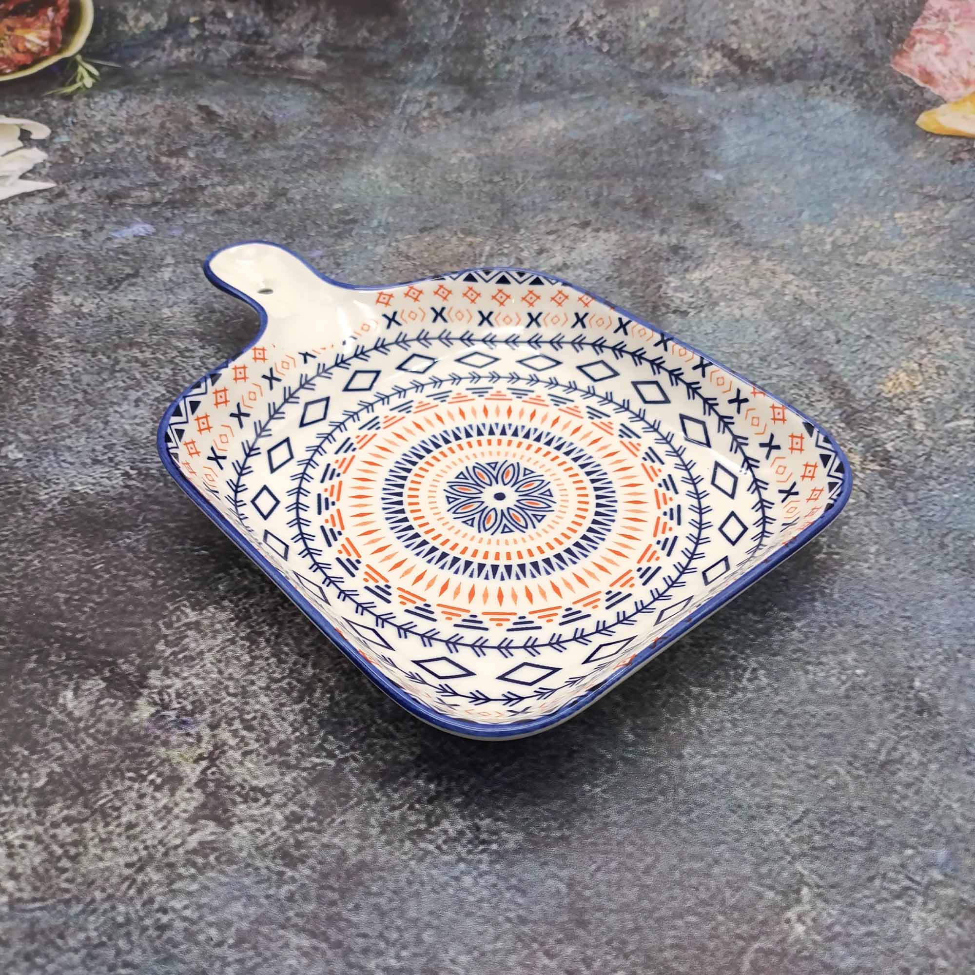 Блюдо 22см сервировочное фигурное, с узором РД84519