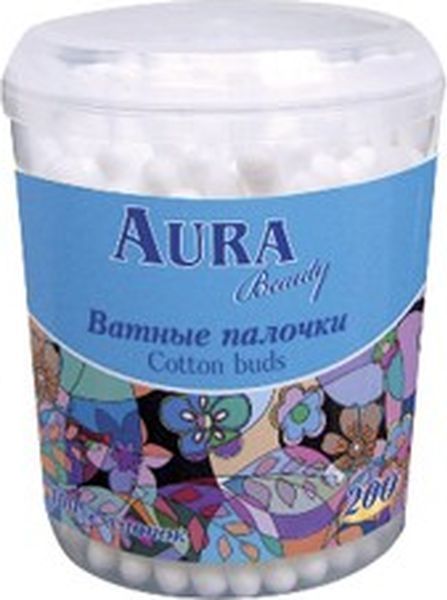 Ватные палочки 200шт АУРА стакан 