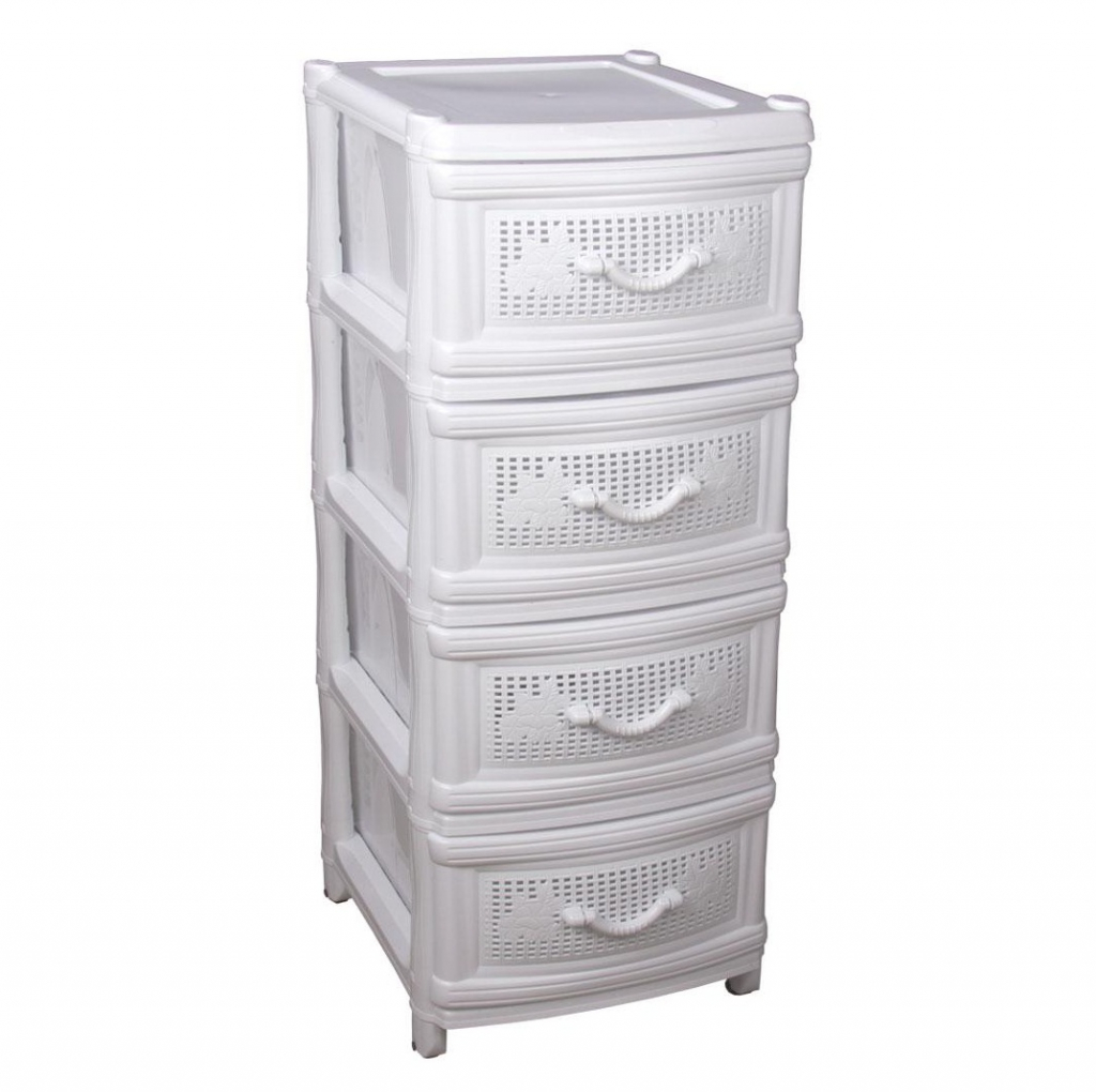 Комод 4 секции белый