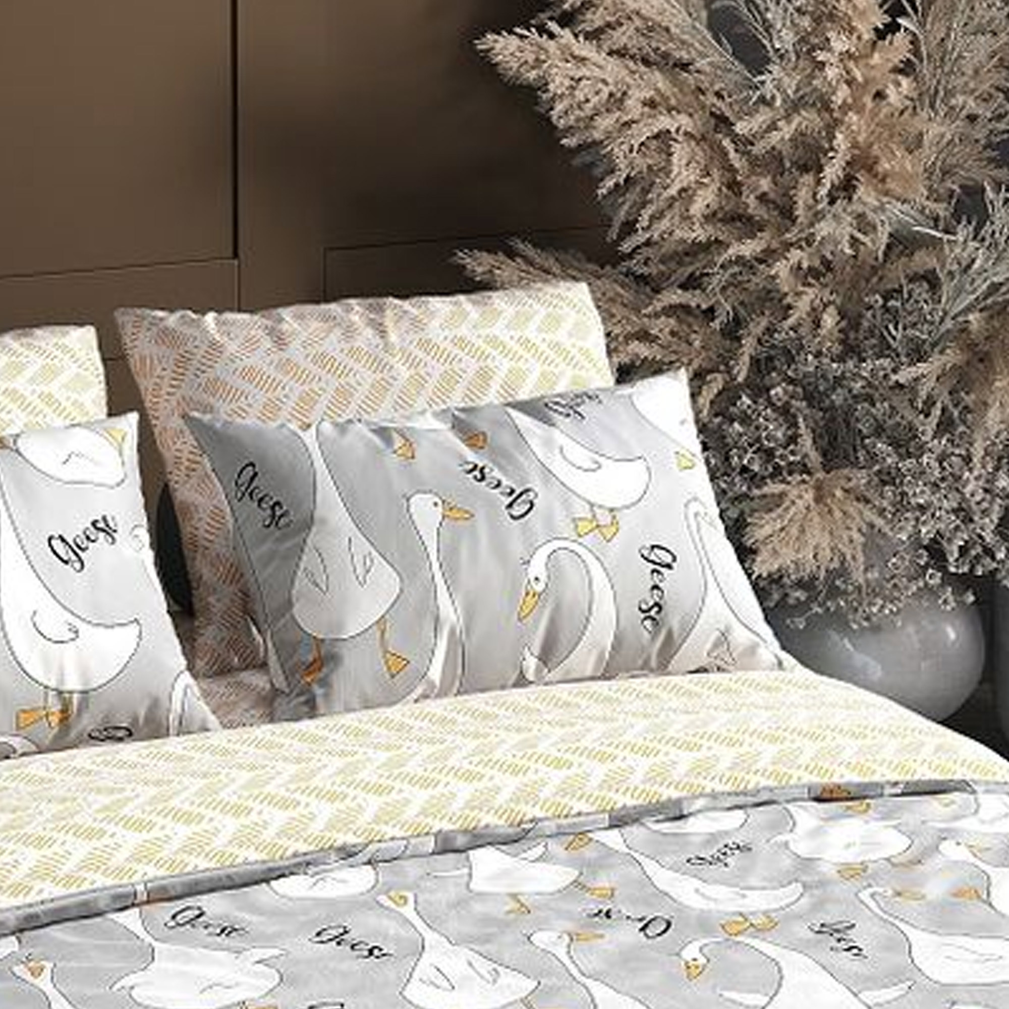 Наволочка 50*70 ДомВелл (Поплин) 7642/2 Гуси